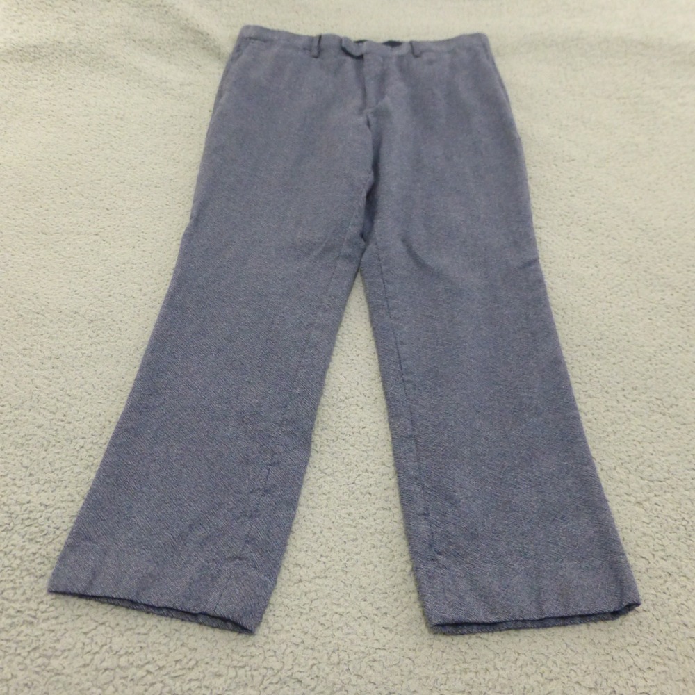 Banana Republic Pants Mens 36x29 Trousers Blue Slim Fit Wool Heavy Straight